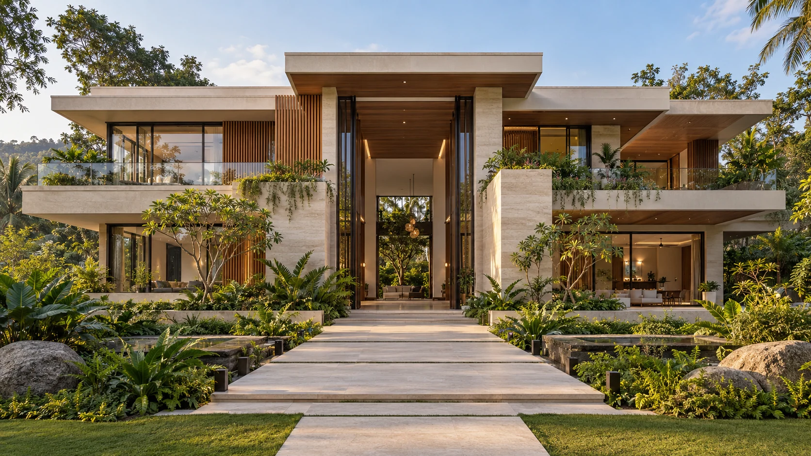 Concept residence illustrating construction, architecture and interiors